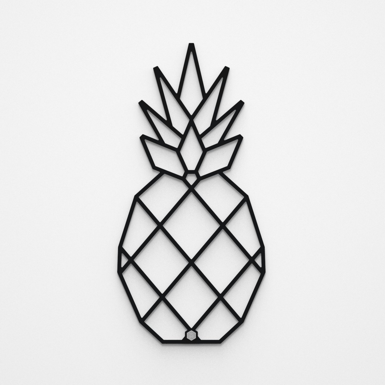 Wanddekoration aus Stahl Ananas