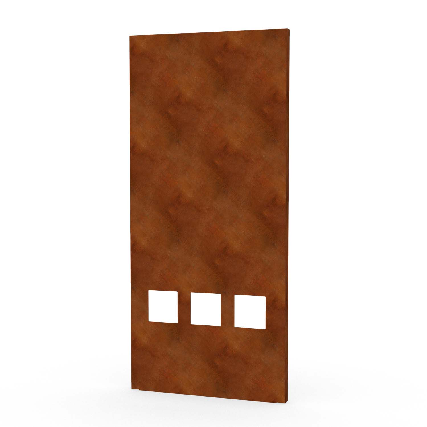 Sichtschutzwand aus Cortenstahl, Motiv Quadrate III/U, 820 x 1800 x 2 mm, 50 mm gekantet