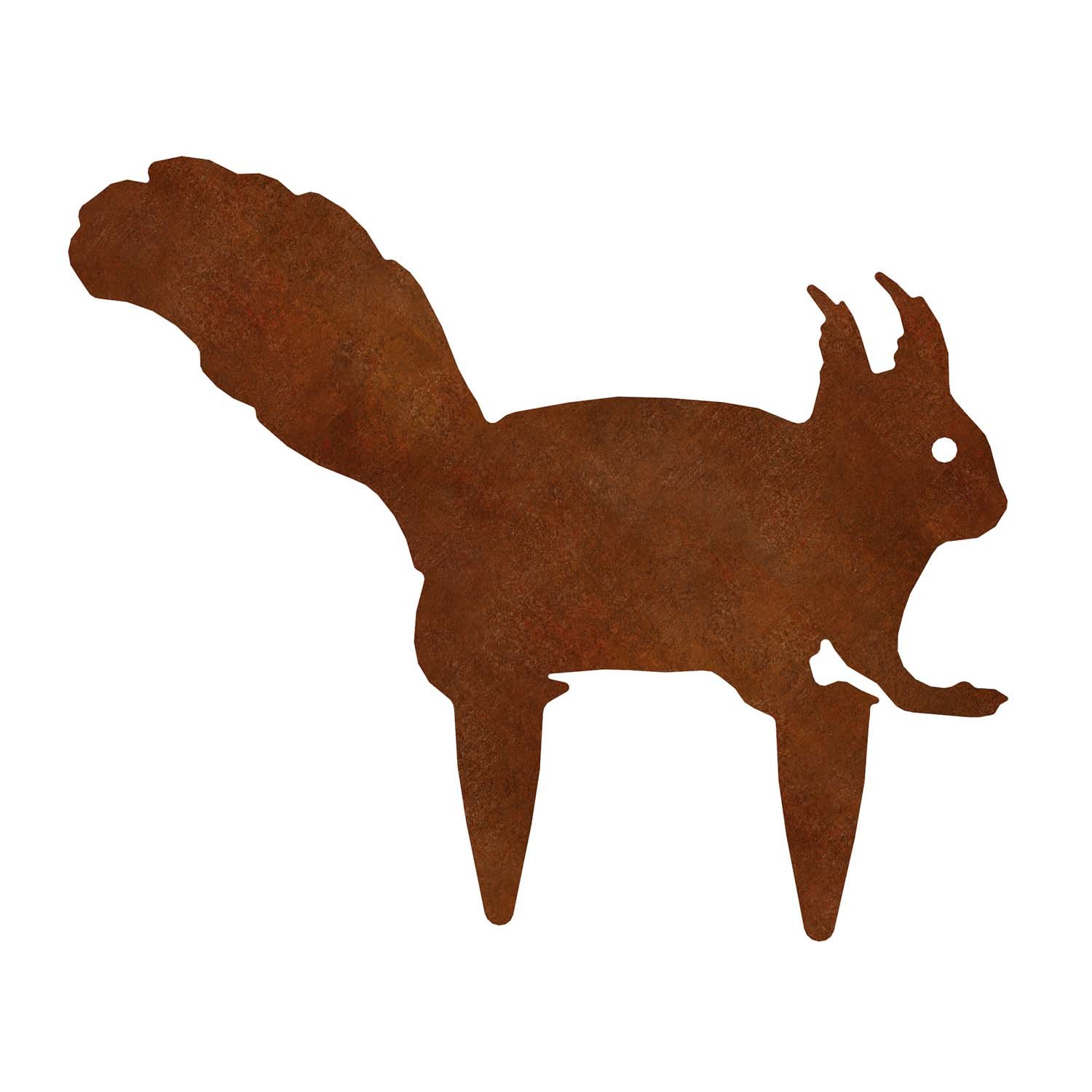 Gartenfigur Eichhörnchen, aus Cortenstahl, Höhe 25,5 cm, steckbar
