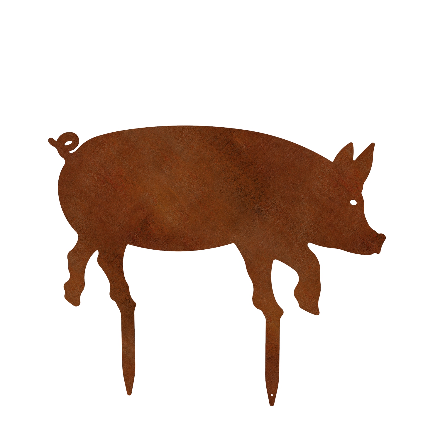 Gartenfigur Schwein, 60 cm, Cortenstahl