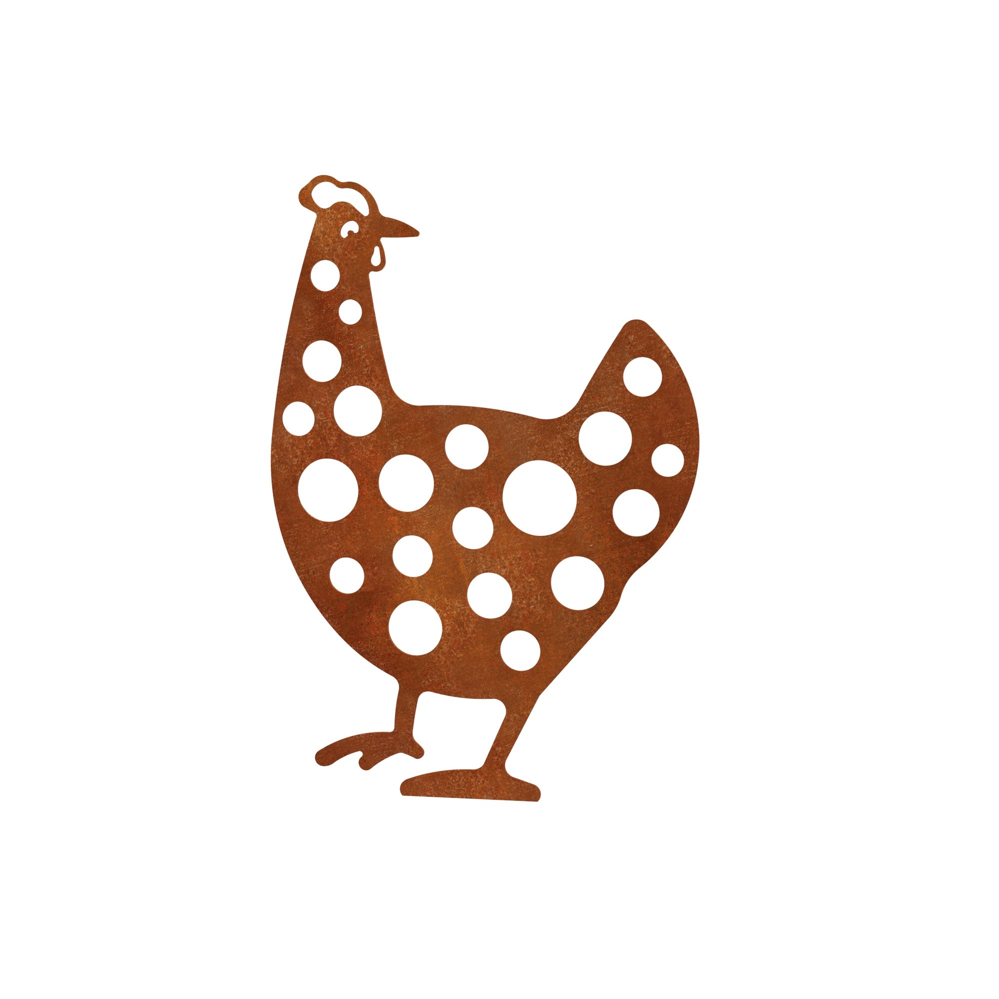 Gartendeko Huhn aus Stahl steckbar