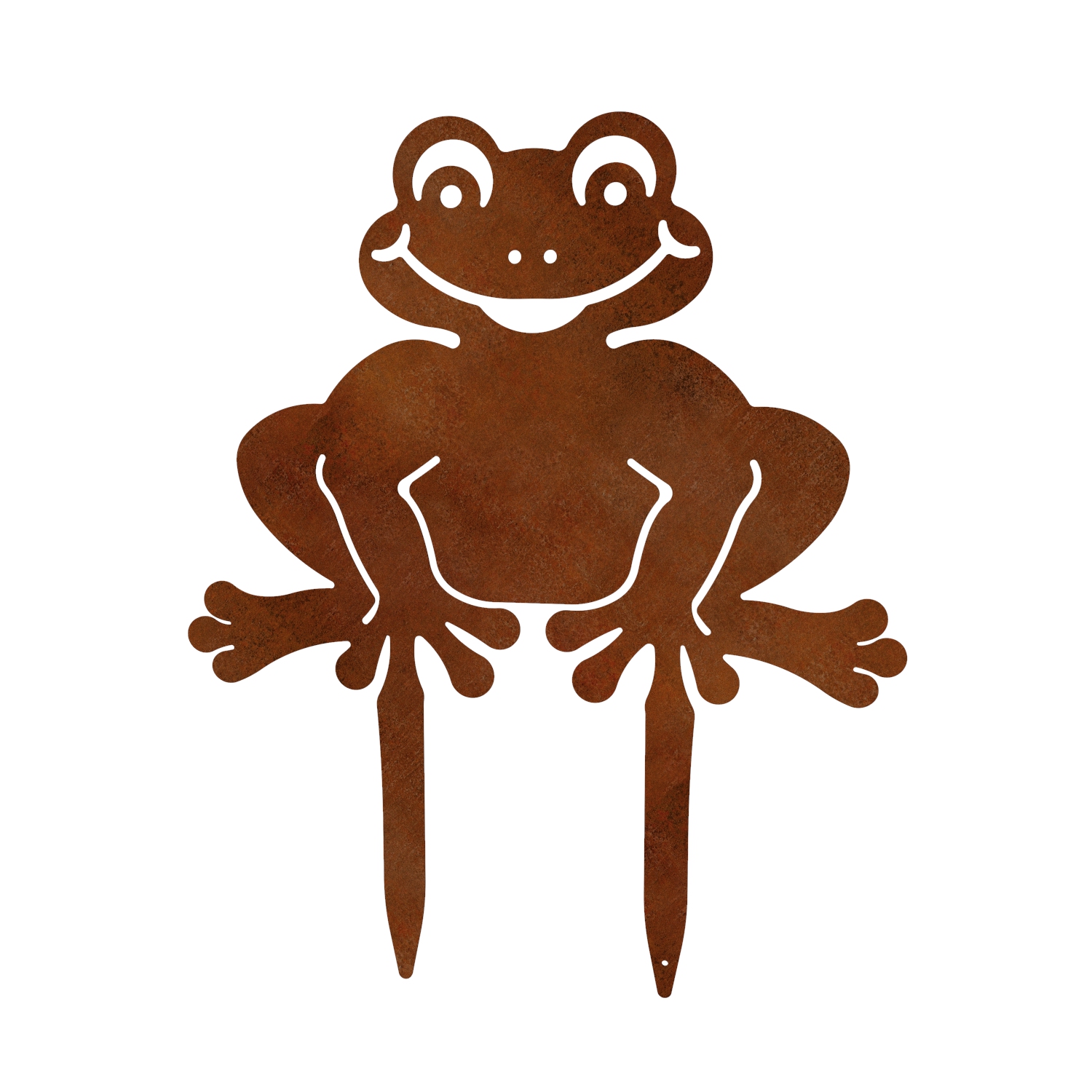 Gartenfigur Frosch, 60 cm, Cortenstahl