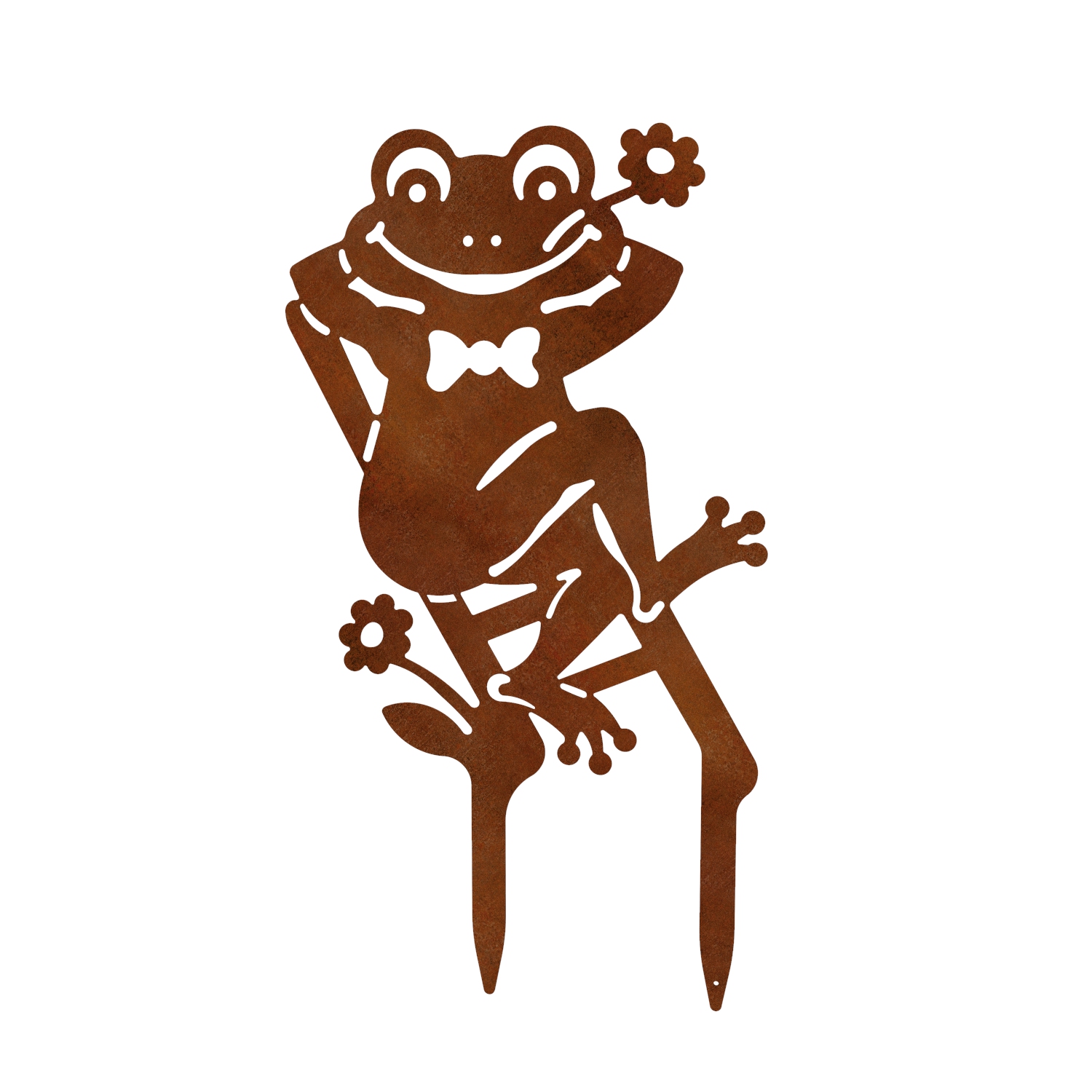 Gartenfigur Frosch, 74 cm, Cortenstahl