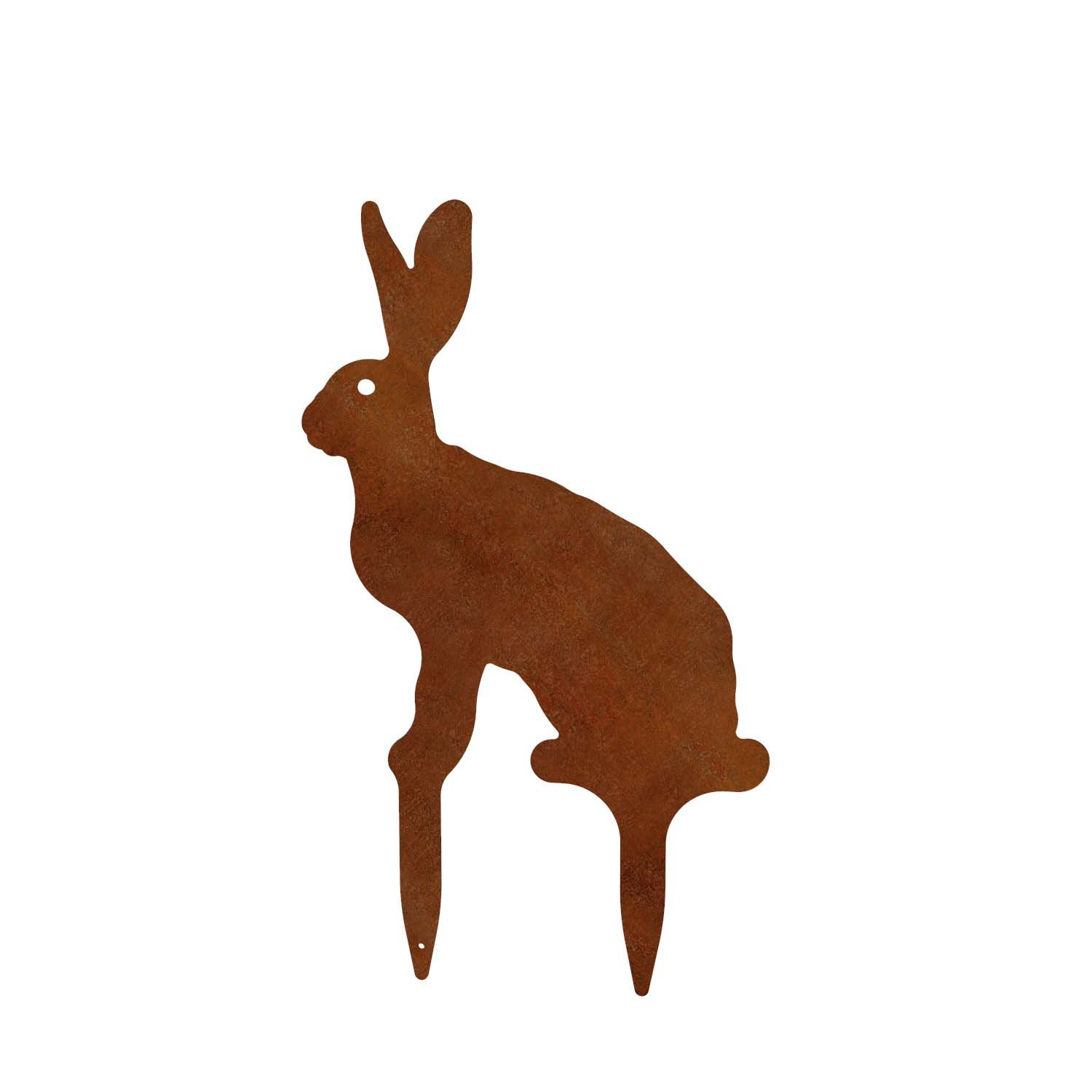 Gartenfigur Hase, aus Cortenstahl, Höhe 53 cm, steckbar