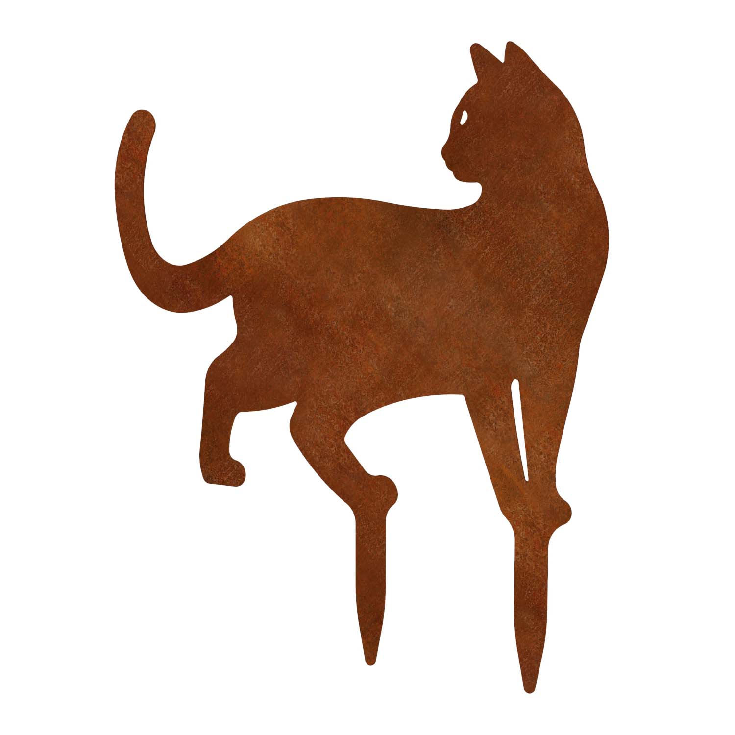 Gartenstecker Katze aus Cortenstahl, Höhe 55 cm, steckbar