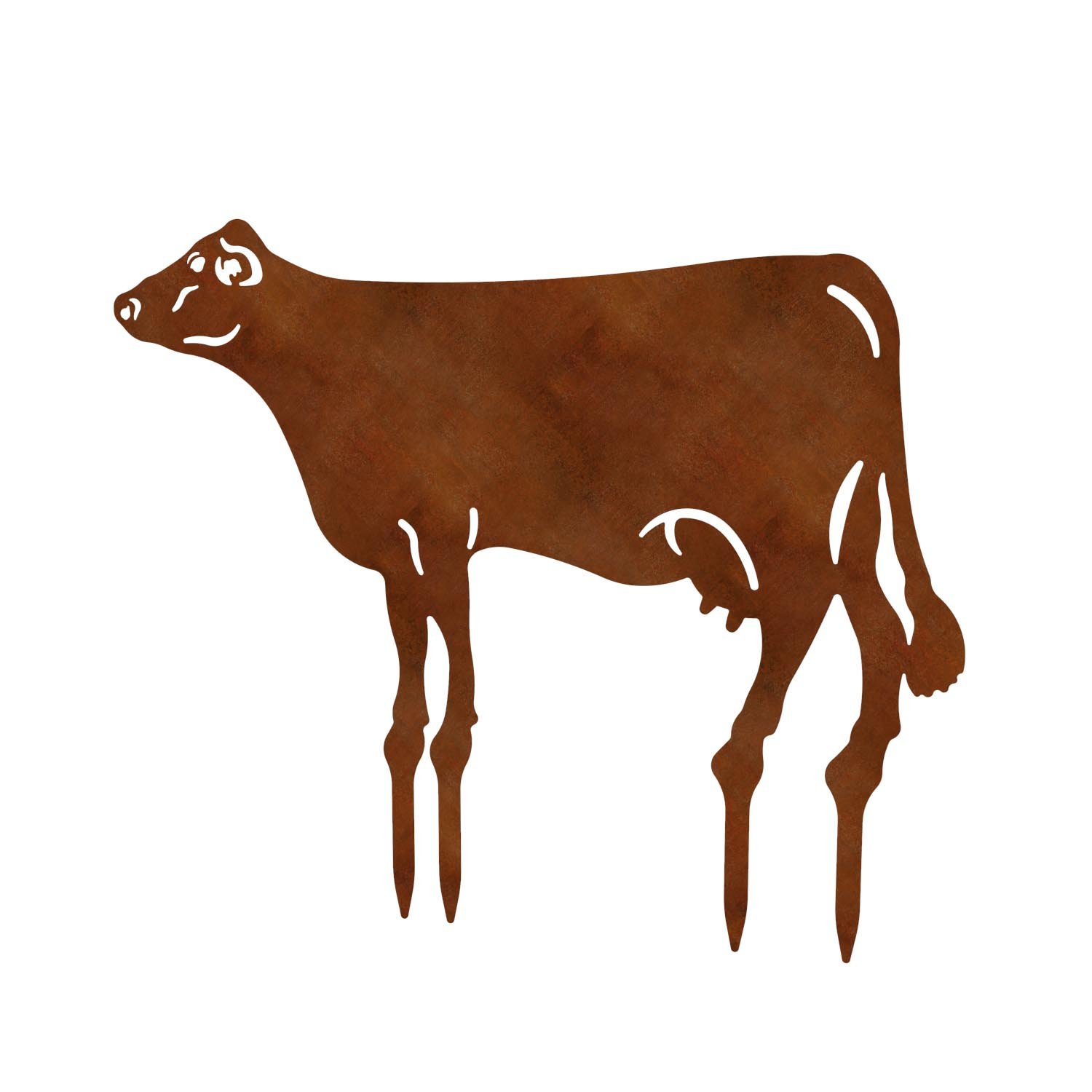 Gartenfigur Kuh, aus Cortenstahl, Höhe 100 cm, steckbar