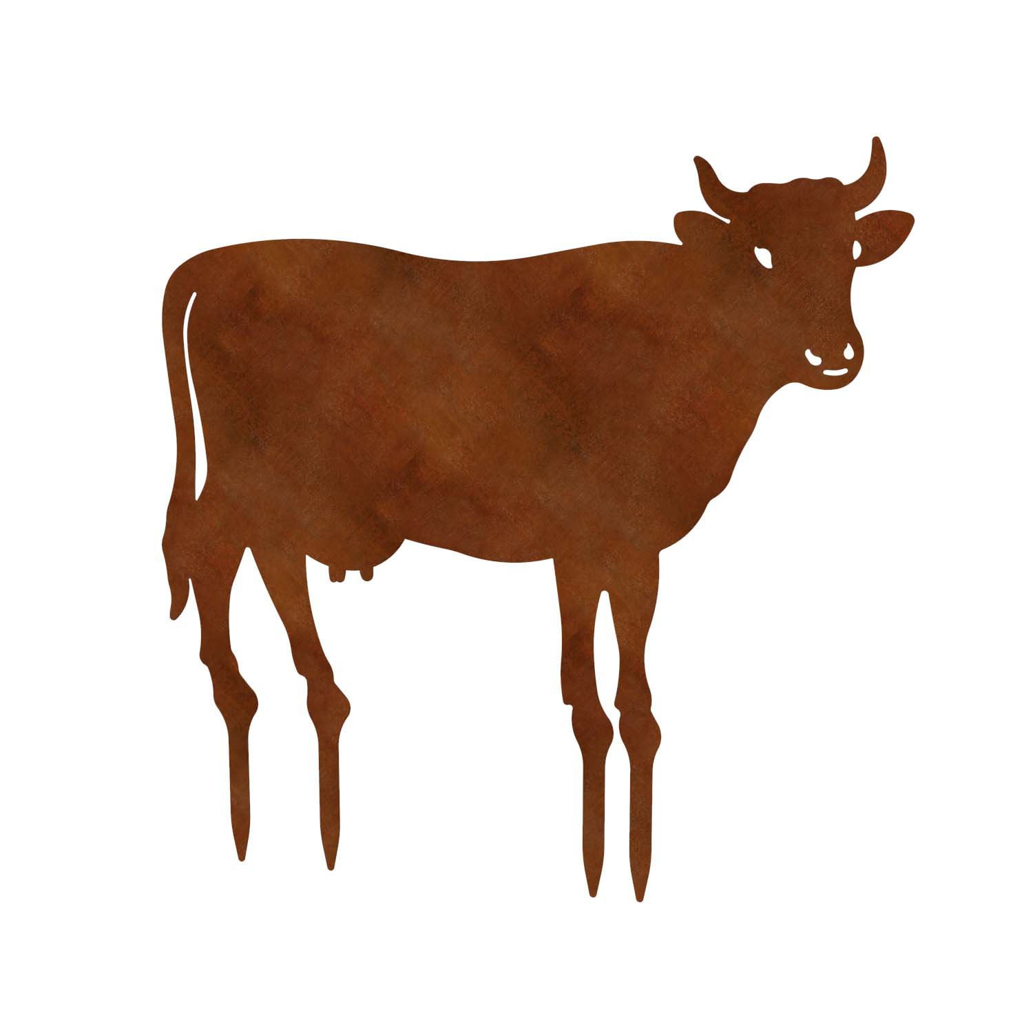 Gartenfigur Kuh, aus Cortenstahl, Höhe 109 cm, steckbar