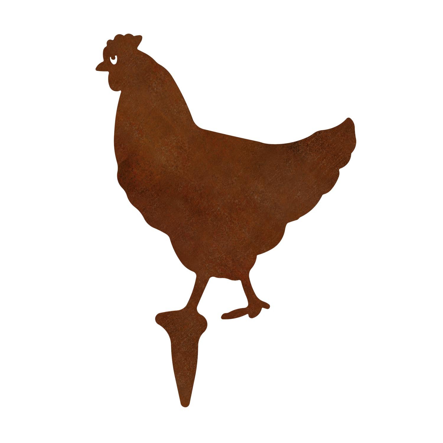Gartenfigur Huhn aus Cortenstahl, Höhe 40 cm, steckbar