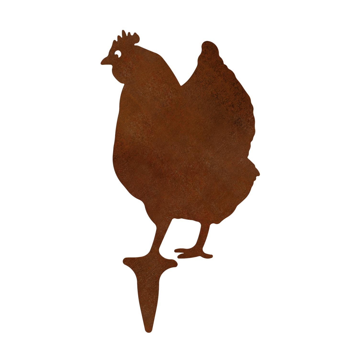 Gartenfigur Huhn aus Cortenstahl, Höhe 40 cm, steckbar