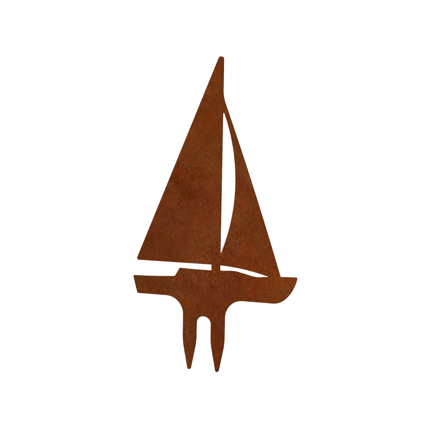 Beetstecker SEGELBOOT aus Cortenstahl, Höhe 42 cm