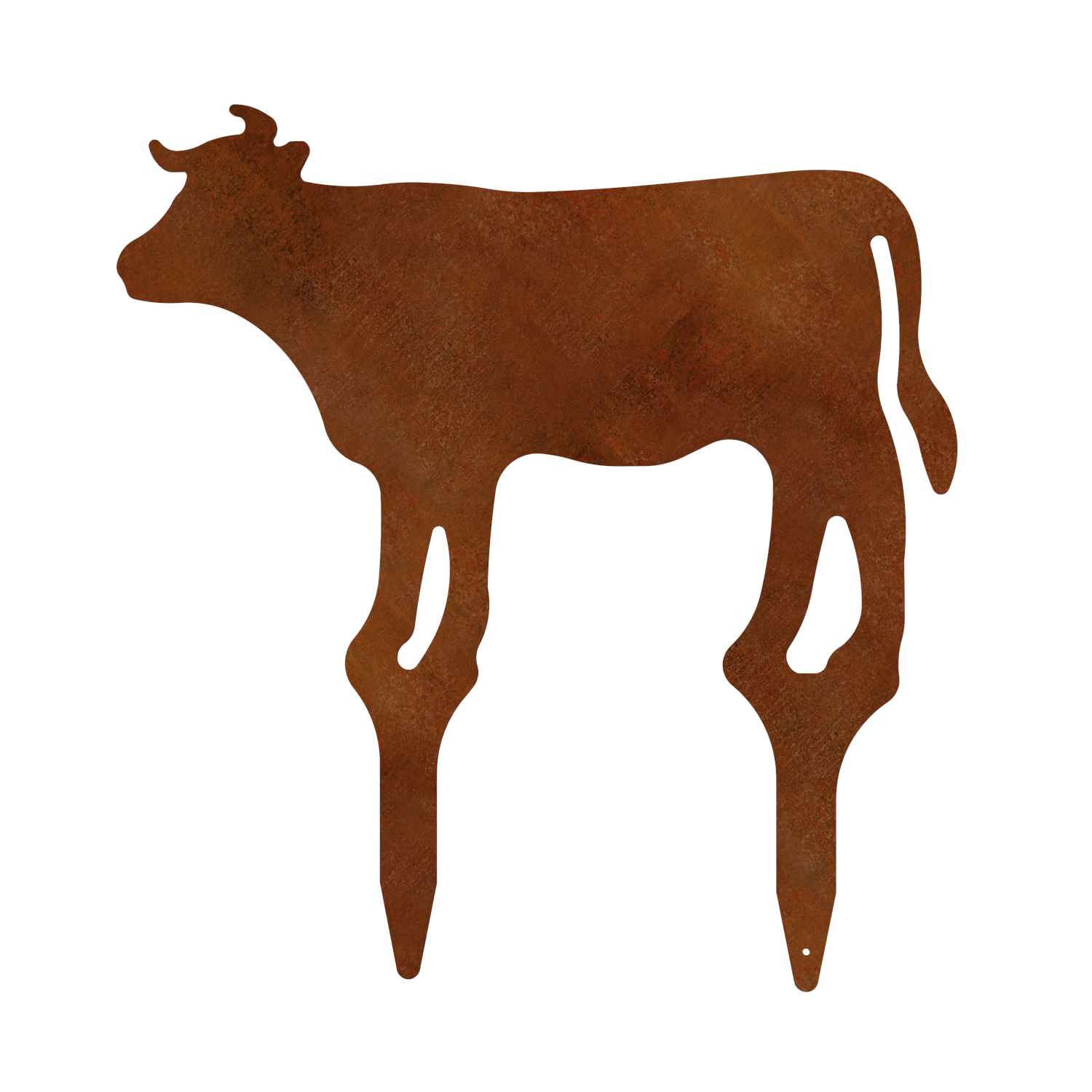 Gartenstecker Kuh aus Cortenstahl, Höhe 57 cm