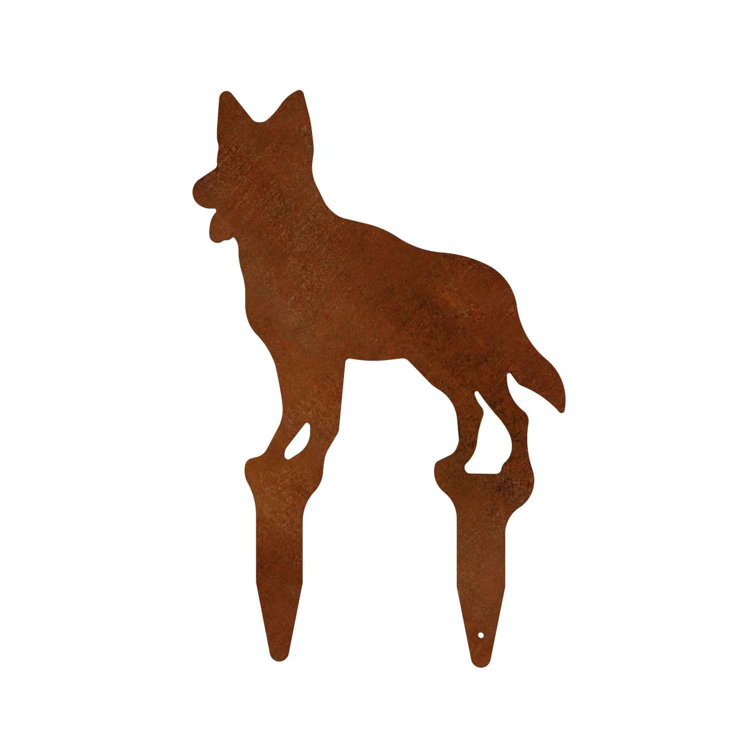 Gartenstecker Schäferhund aus Cortenstahl, Höhe 45 cm