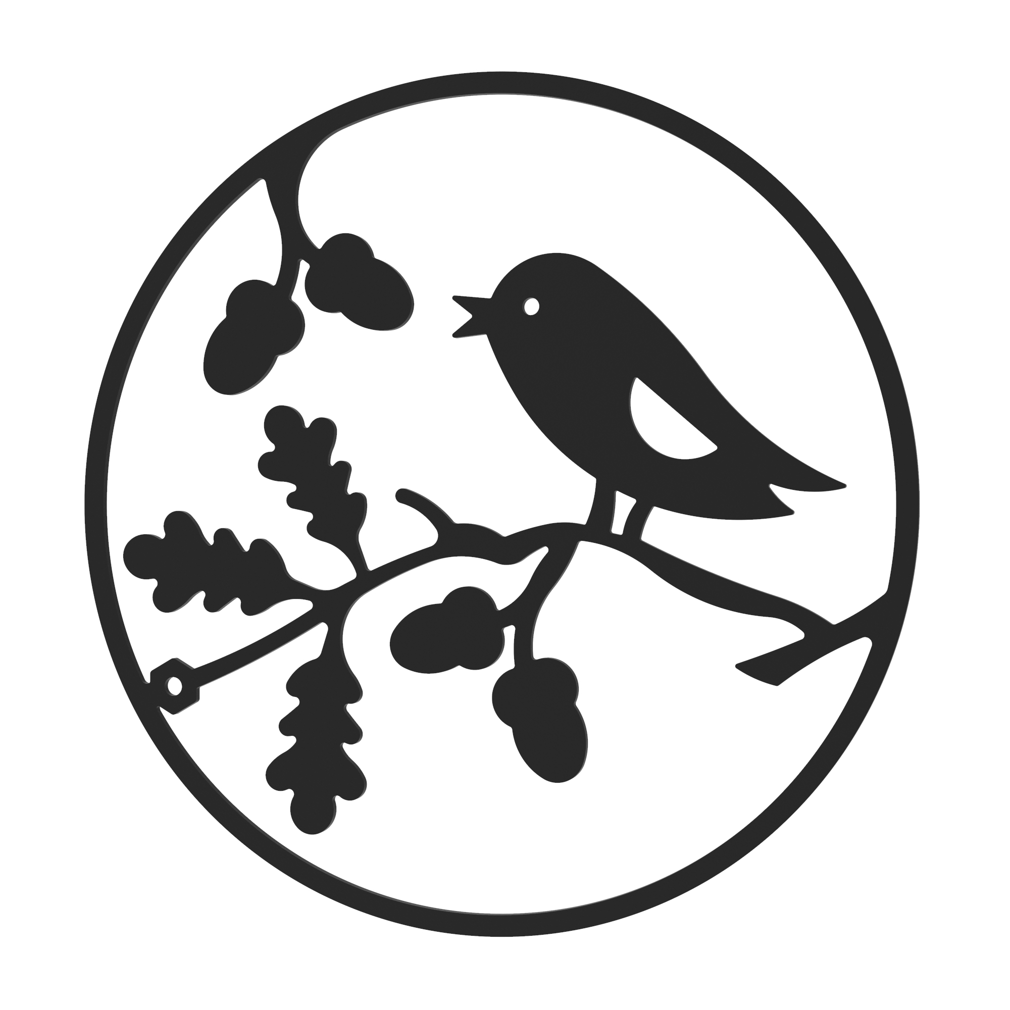 Dekorationskranz BIRDS aus Metall, schwarz, Motiv Herbst