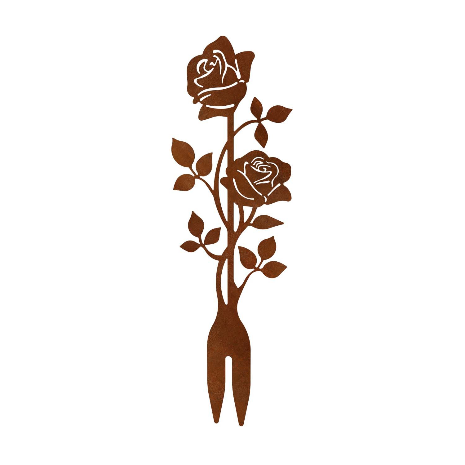Beetstecker ROSE aus Cortenstahl, Höhe 80 cm