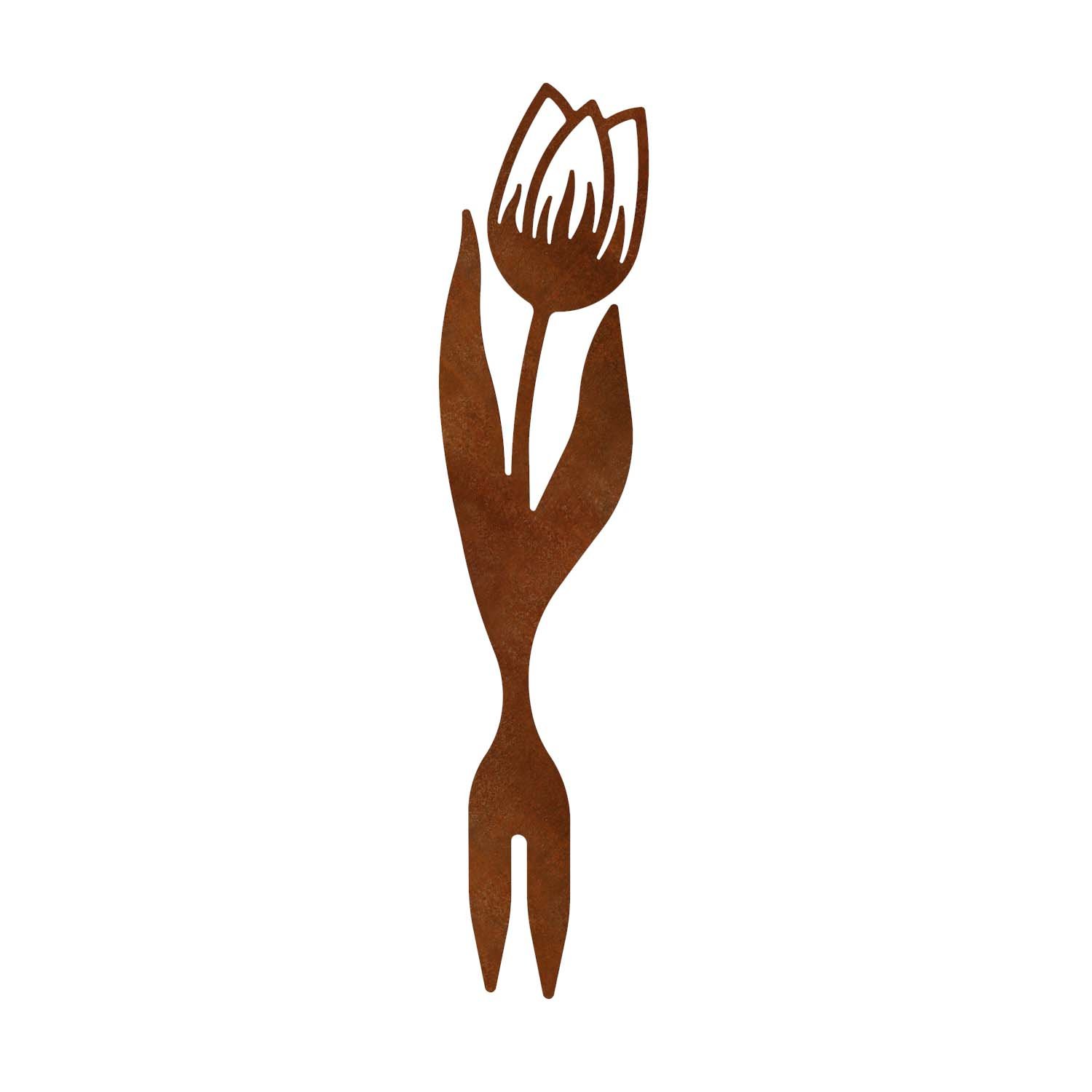 Beetstecker TULPE aus Cortenstahl, Höhe 80 cm