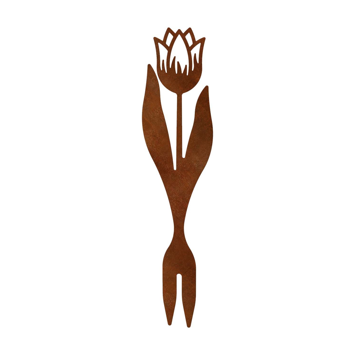 Beetstecker TULPE aus Cortenstahl, Höhe 80 cm