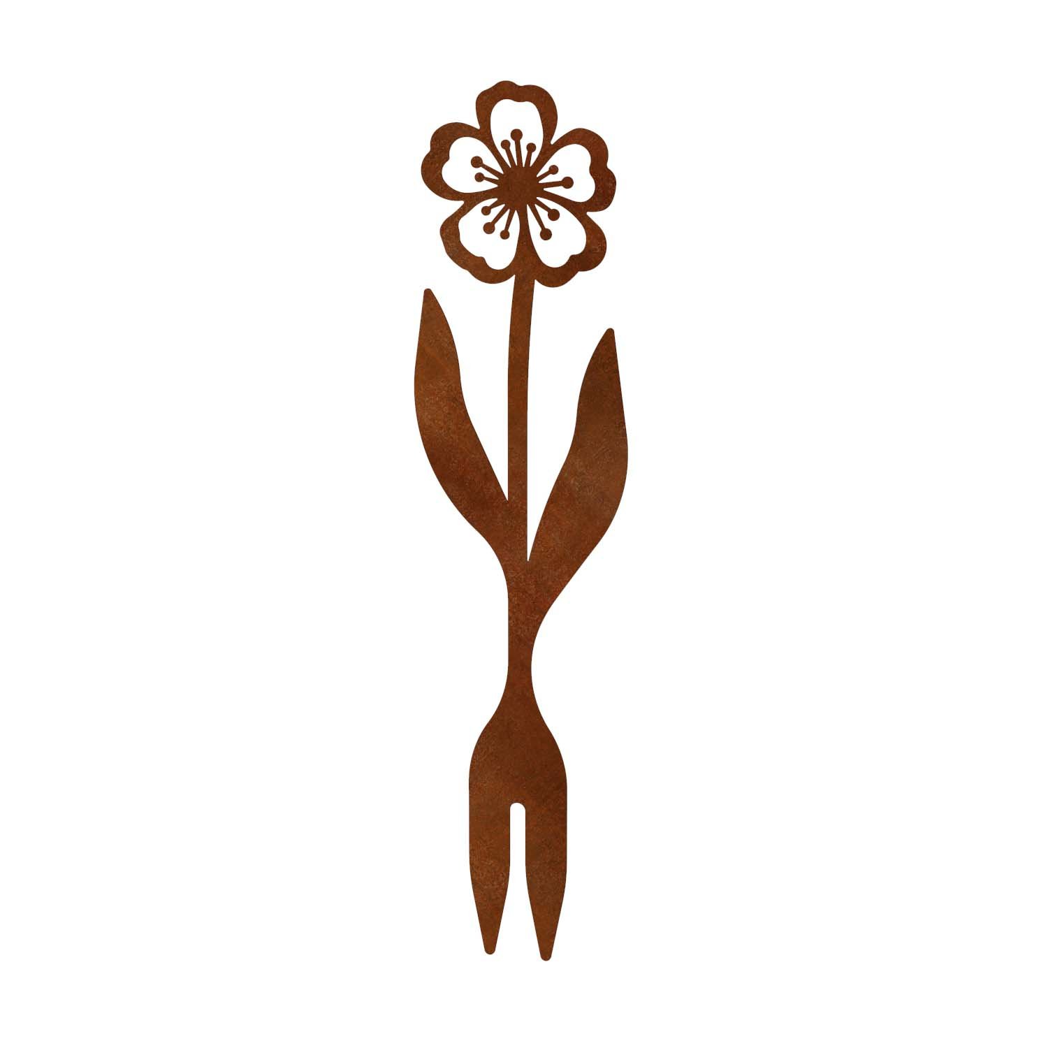 Beetstecker BLUME aus Cortenstahl, Höhe 80 cm