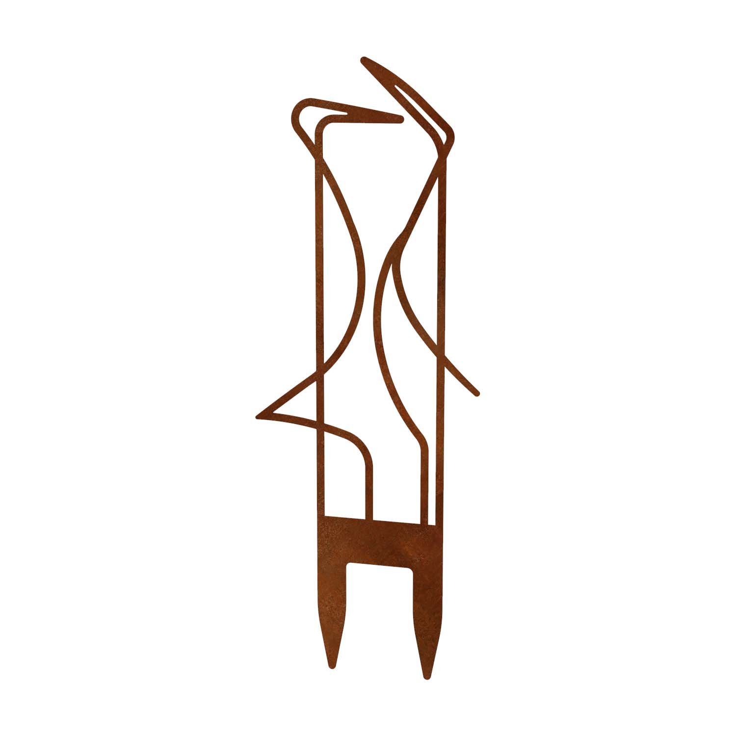 Beetstecker KRANICHE aus Cortenstahl, Höhe 80 cm