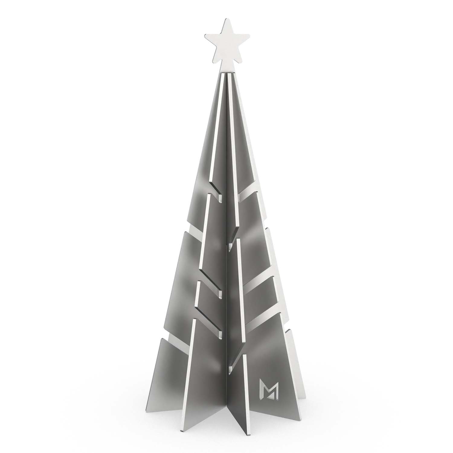 Weihnachtsbaum Dekoelement aus Edelstahl, steckbar, Höhe 23 cm