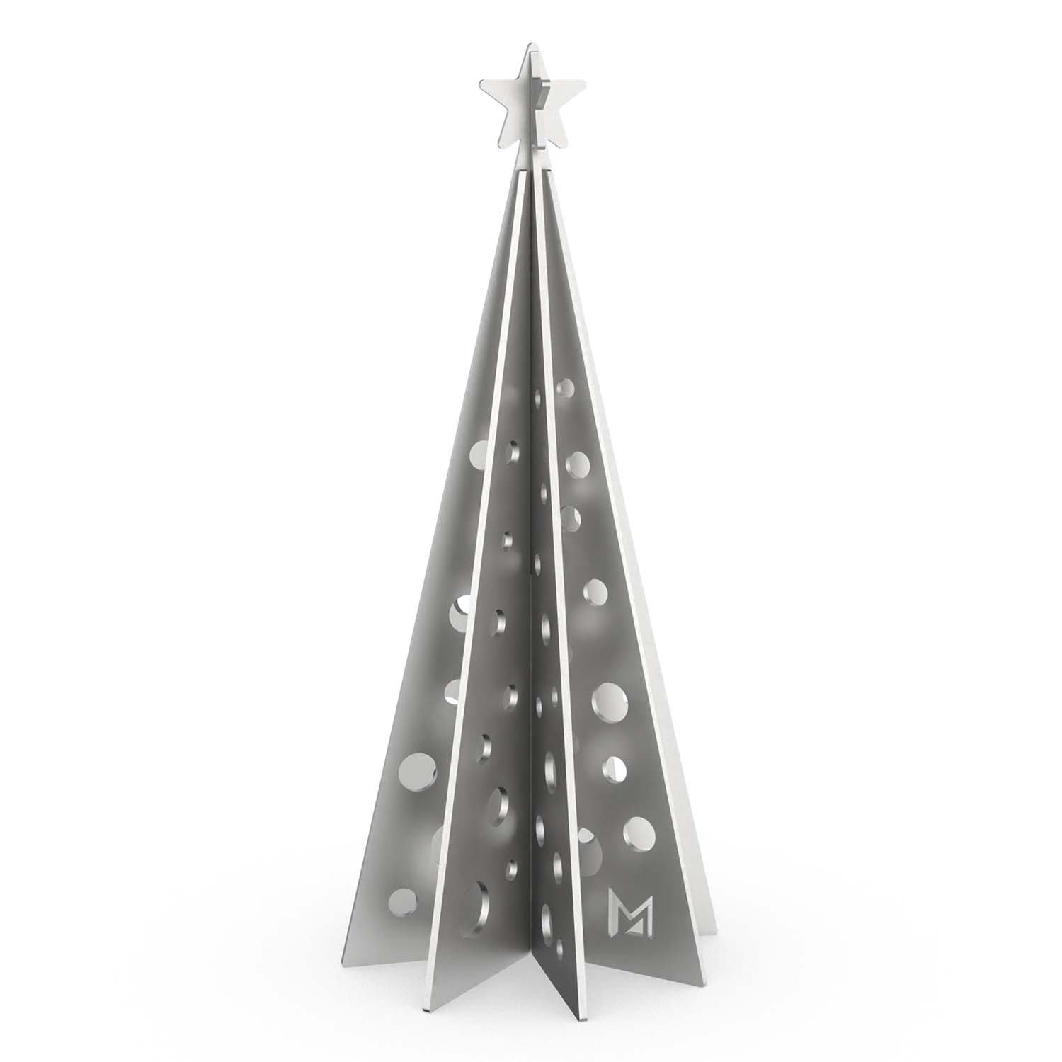 Weihnachtsbaum Dekoelement aus Edelstahl, steckbar, Höhe 23 cm