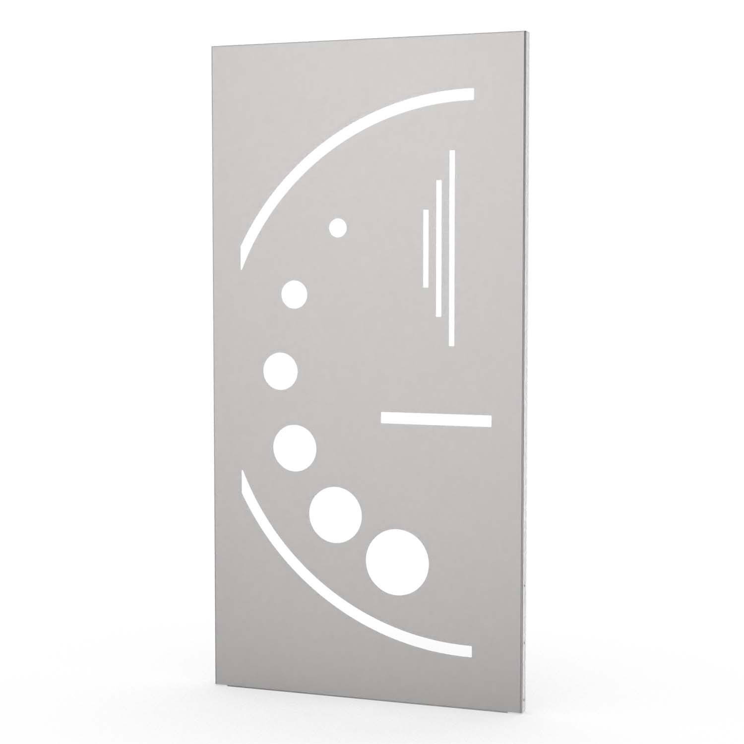 Sichtschutzwand aus Edelstahl, Motiv Bauhaus II, 1050 x 2100 x 2 mm, 50 mm gekantet