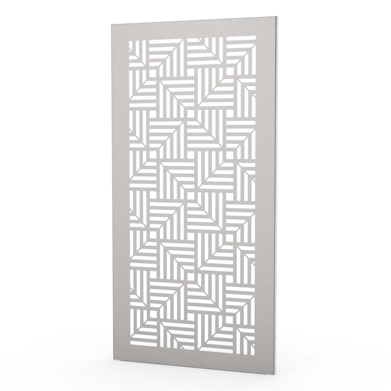 Sichtschutzwand aus Edelstahl, Motiv Carré I, 1050 x 2100 x 2 mm, 50 mm gekantet