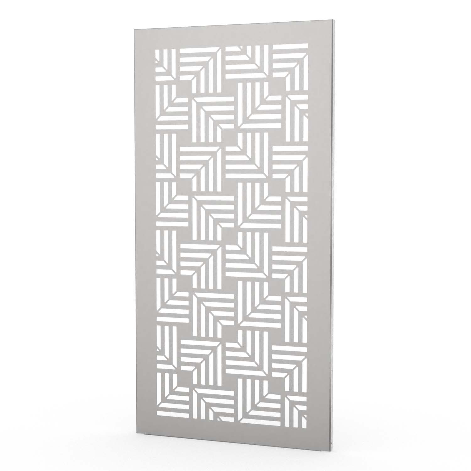 Sichtschutzwand aus Edelstahl, Motiv Carré II, 1050 x 2100 x 2 mm, 50 mm gekantet