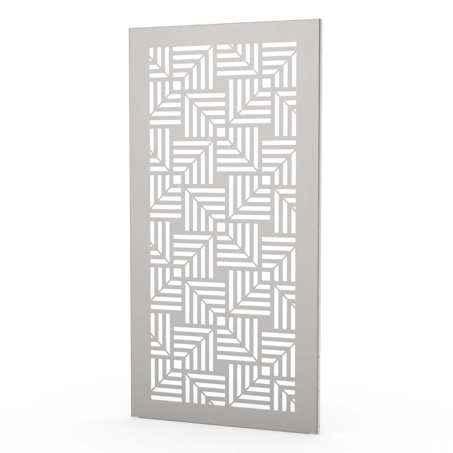 Sichtschutzwand aus Edelstahl, Motiv Carré III, 1050 x 2100 x 2 mm, 50 mm gekantet