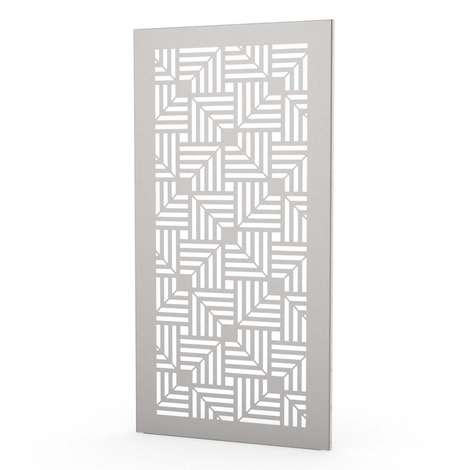 Sichtschutzwand aus Edelstahl, Motiv Carré IV, 1050 x 2100 x 2 mm, 50 mm gekantet