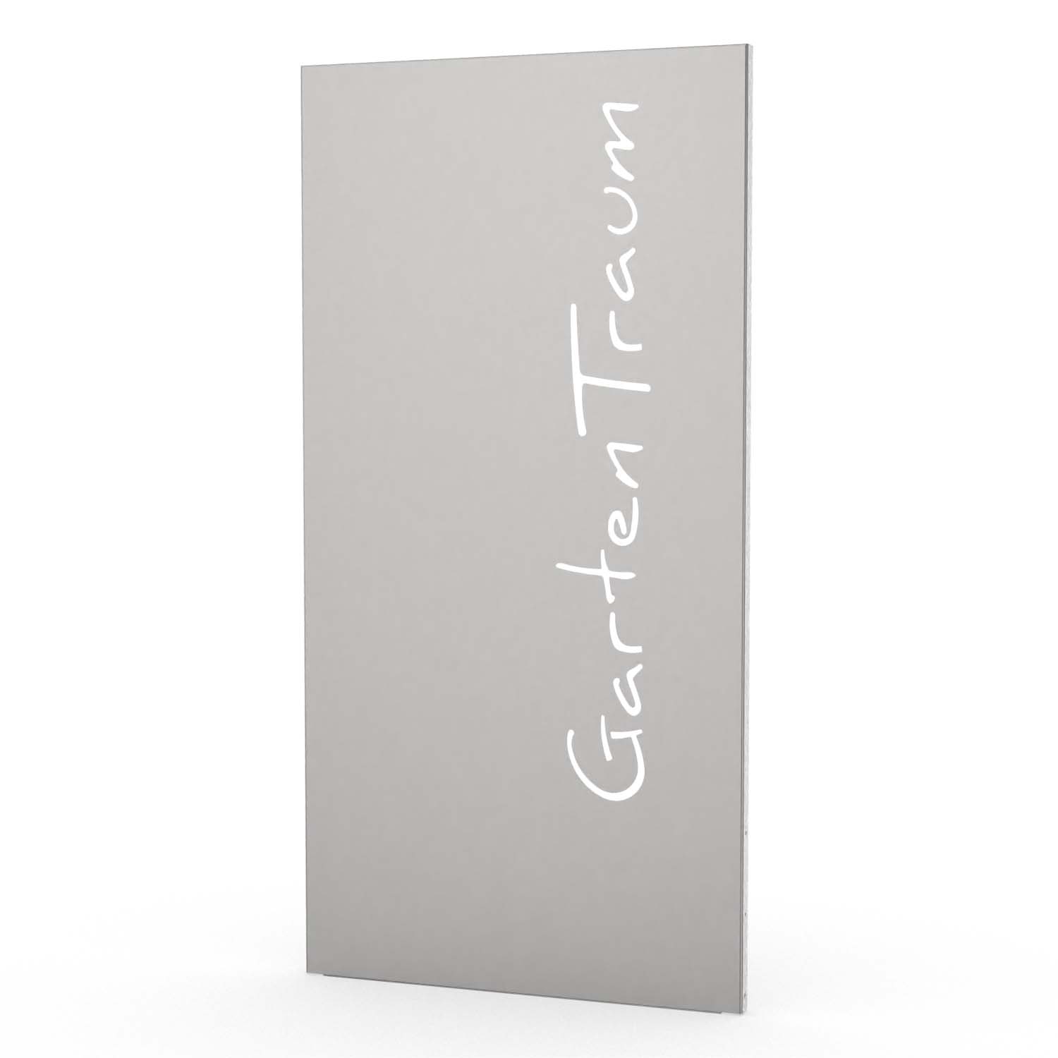 Sichtschutzwand aus Edelstahl, Motiv GartenTraum, 1050 x 2100 x 2 mm, 50 mm gekantet