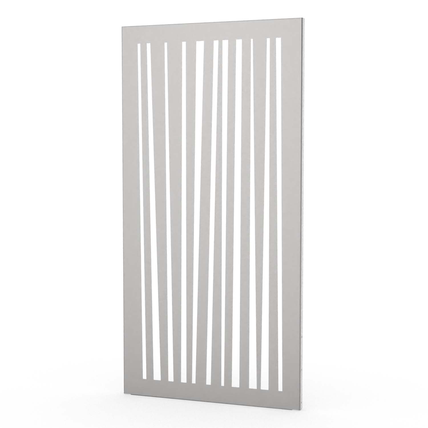 Sichtschutzwand aus Edelstahl, Motiv Linien I, 1050 x 2100 x 2 mm, 50 mm gekantet