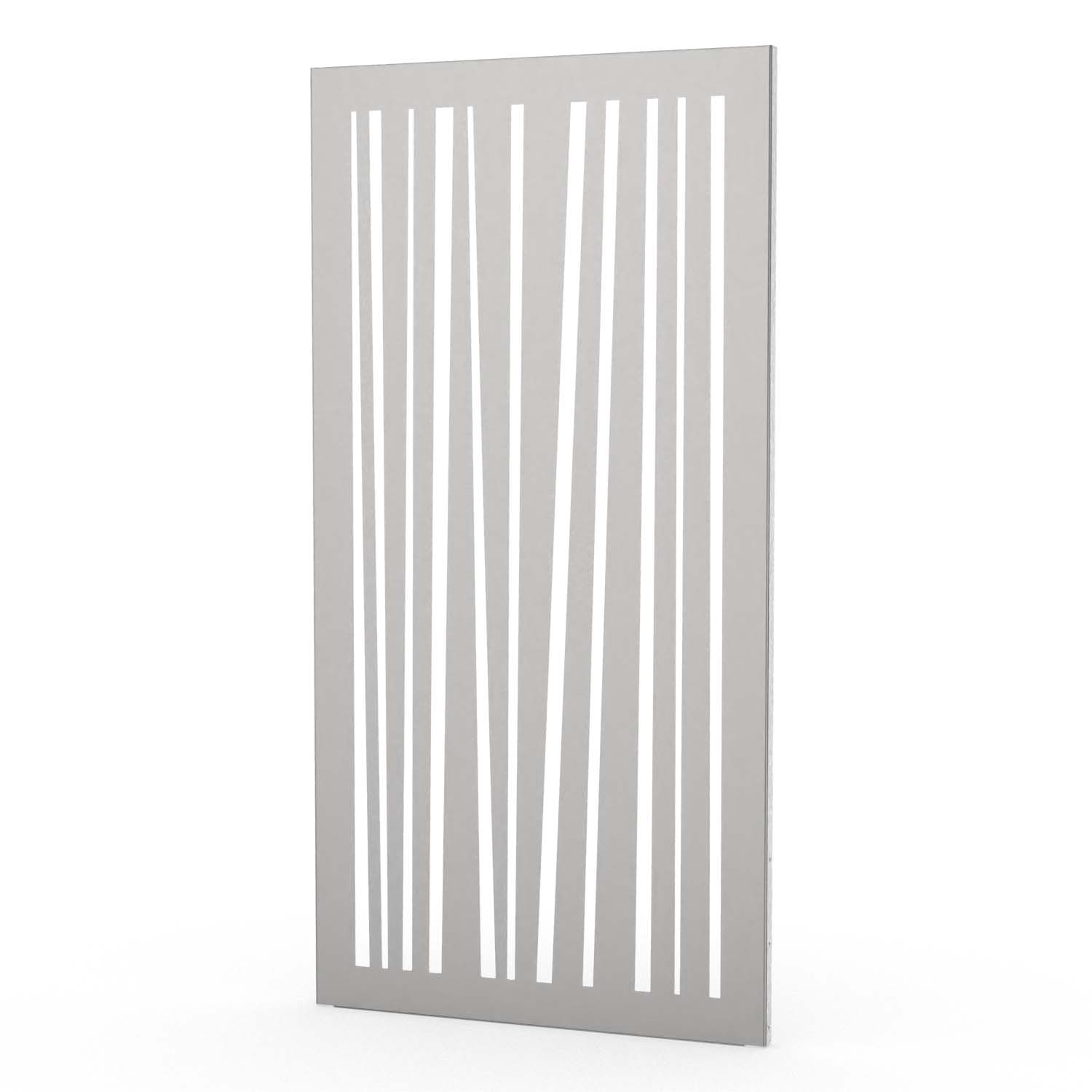 Sichtschutzwand aus Edelstahl, Motiv Linien II, 1050 x 2100 x 2 mm, 50 mm gekantet