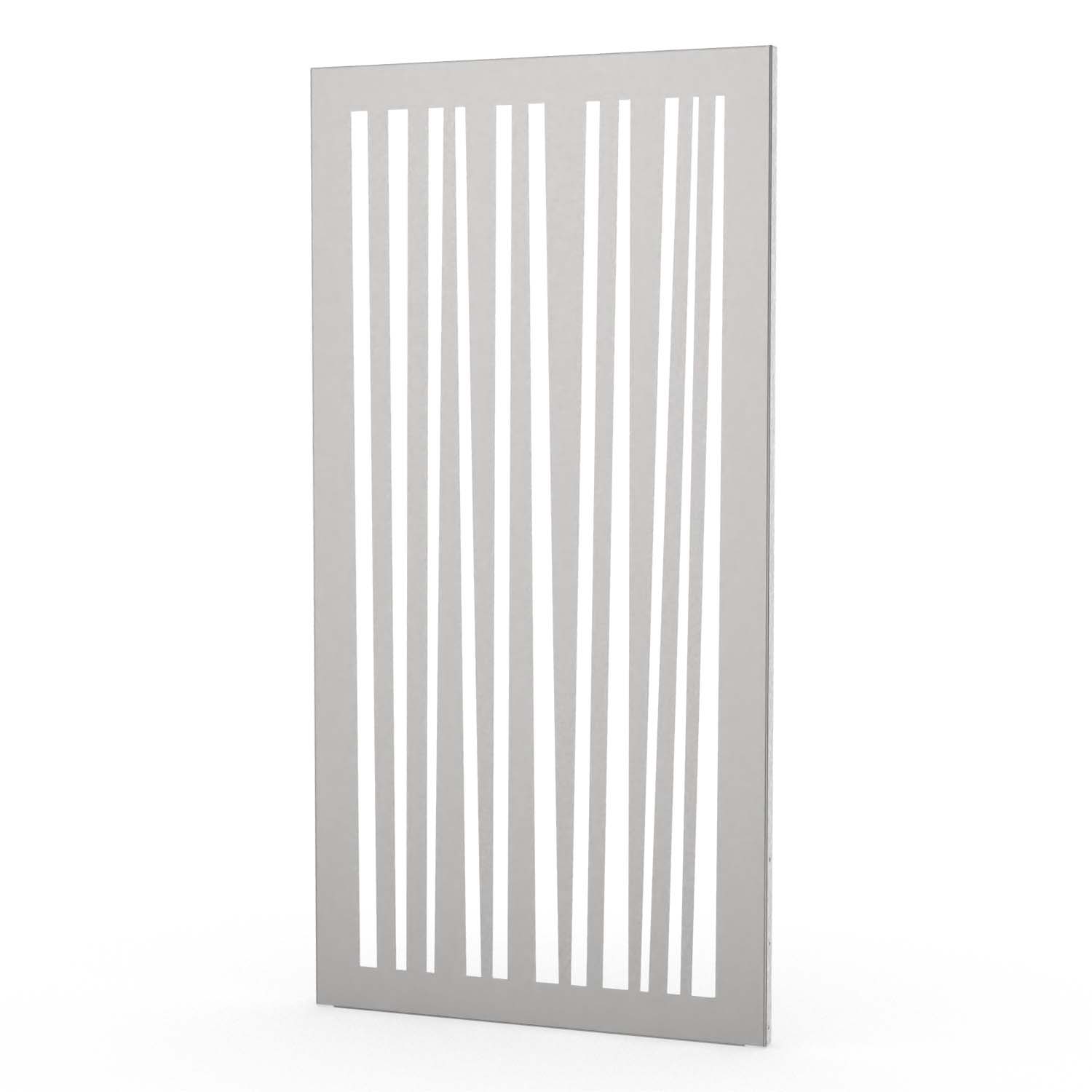 Sichtschutzwand aus Edelstahl, Motiv Linien III, 1050 x 2100 x 2 mm, 50 mm gekantet