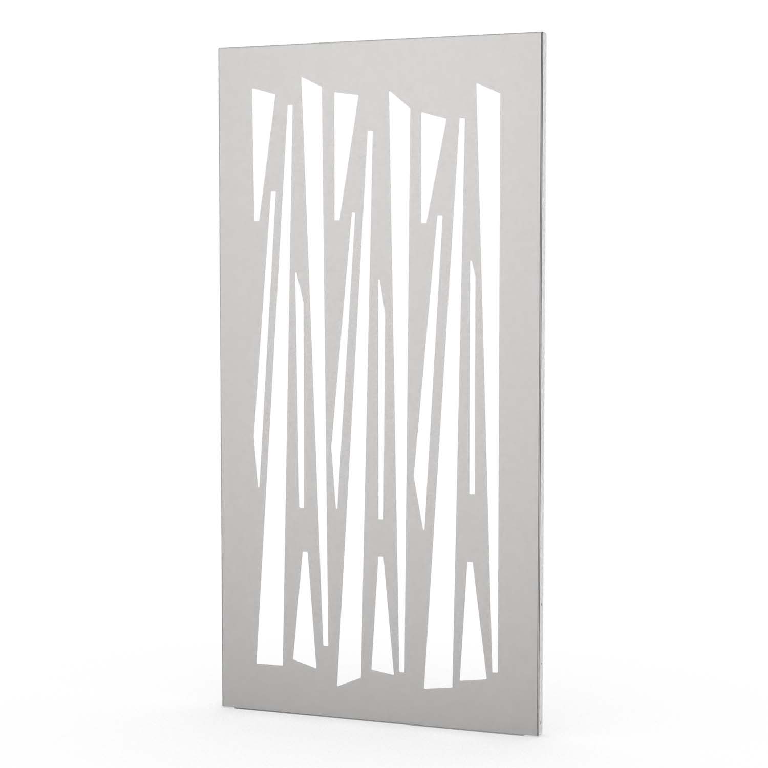 Sichtschutzwand aus Edelstahl, Motiv Linien X, 1050 x 2100 x 2 mm, 50 mm gekantet