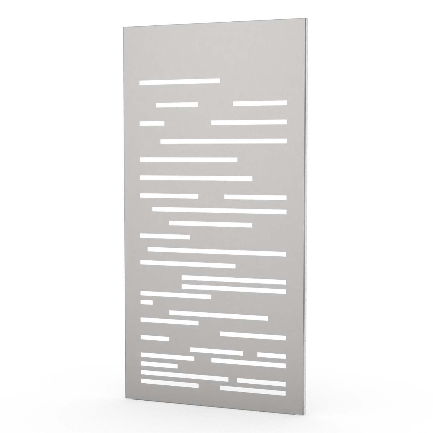 Sichtschutzwand aus Edelstahl, Motiv Linien 2X, 1050 x 2100 x 2 mm, 50 mm gekantet