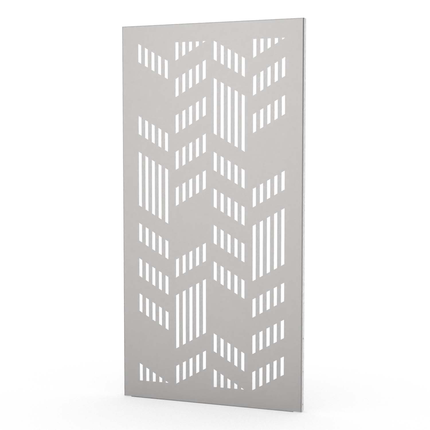 Sichtschutzwand aus Edelstahl, Motiv Linien 3X, 1050 x 2100 x 2 mm, 50 mm gekantet