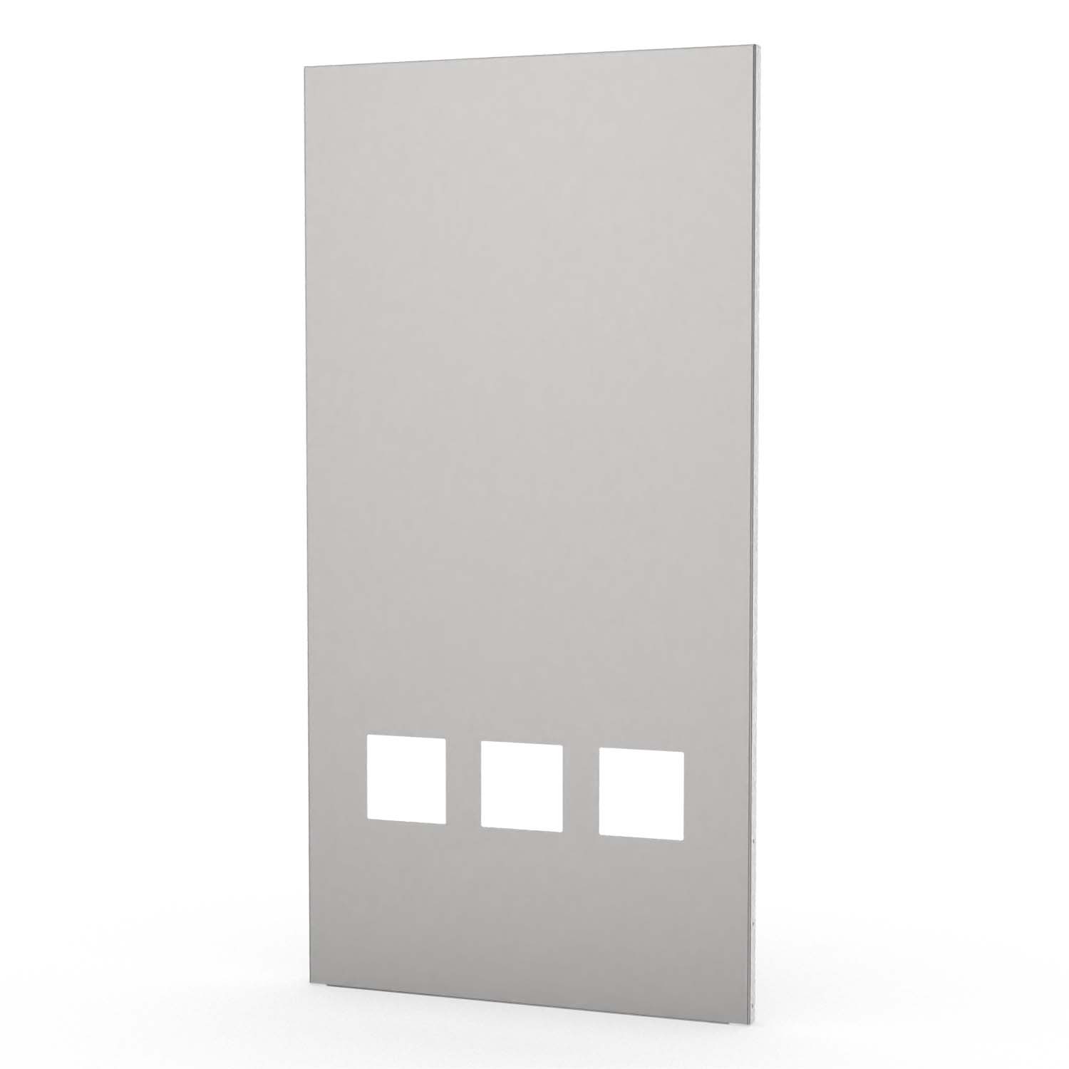 Sichtschutzwand aus Edelstahl, Motiv Quadrate III/U, 1050 x 2100 x 2 mm, 50 mm gekantet