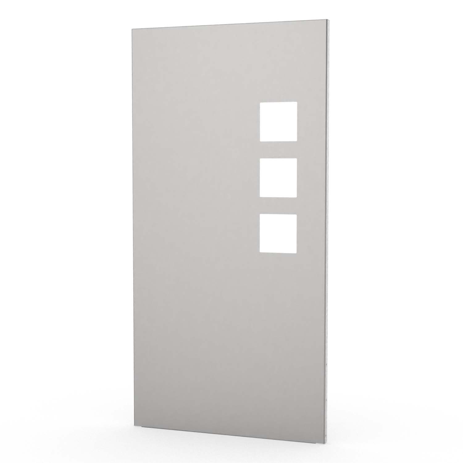 Sichtschutzwand aus Edelstahl, Motiv Quadrate IV/R, 1050 x 2100 x 2 mm, 50 mm gekantet