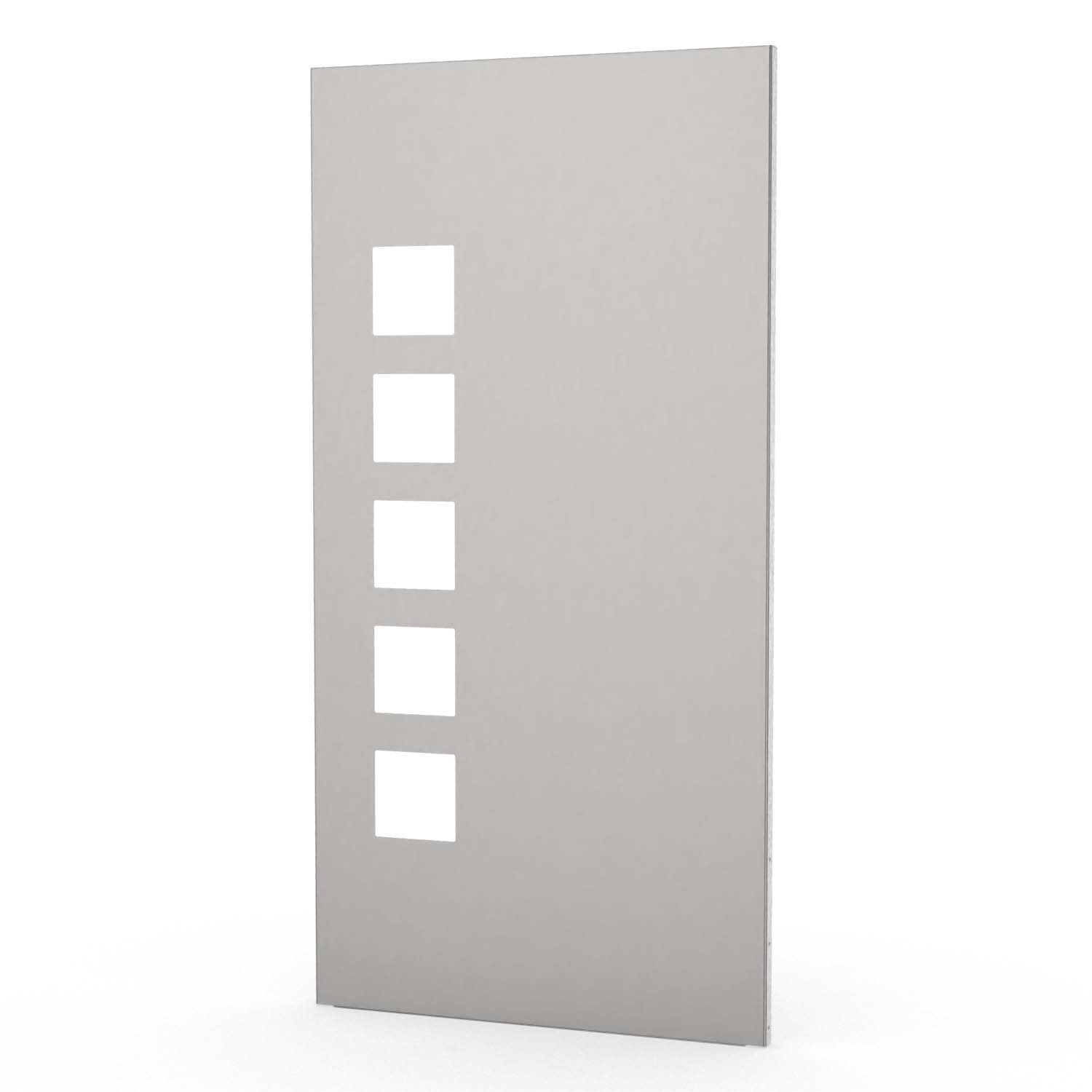 Sichtschutzwand aus Edelstahl, Motiv Quadrate V/L, 1050 x 2100 x 2 mm, 50 mm gekantet