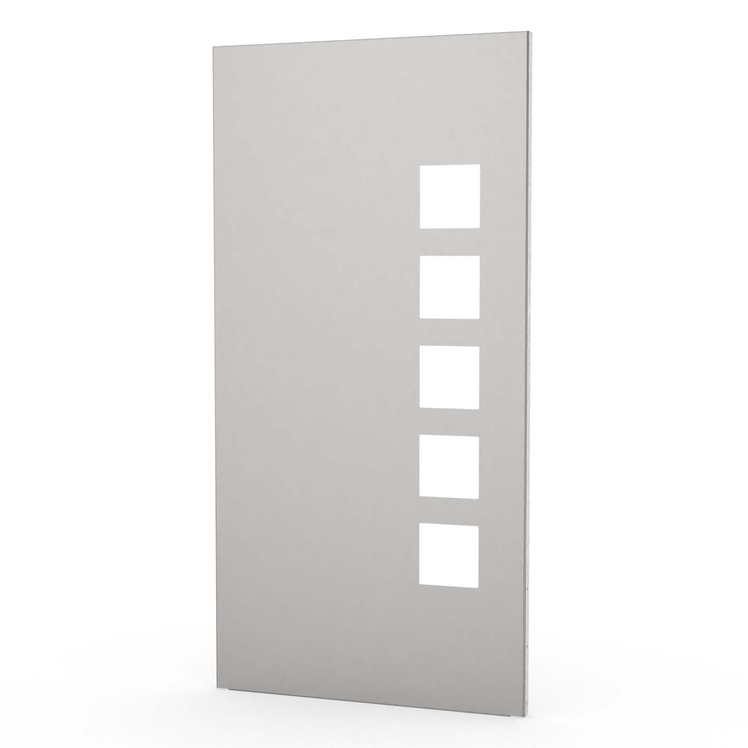 Sichtschutzwand aus Edelstahl, Motiv Quadrate V/R, 1050 x 2100 x 2 mm, 50 mm gekantet