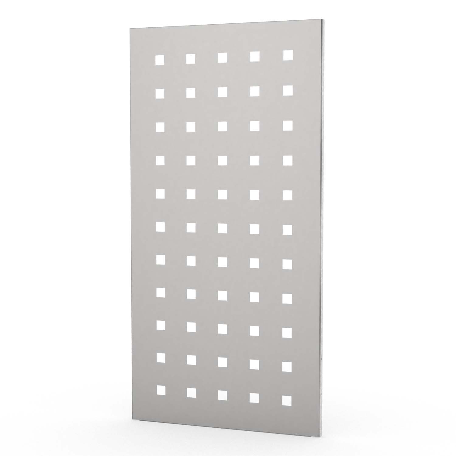 Sichtschutzwand aus Edelstahl, Motiv Quadrate 2XI, 1050 x 2100 x 2 mm, 50 mm gekantet