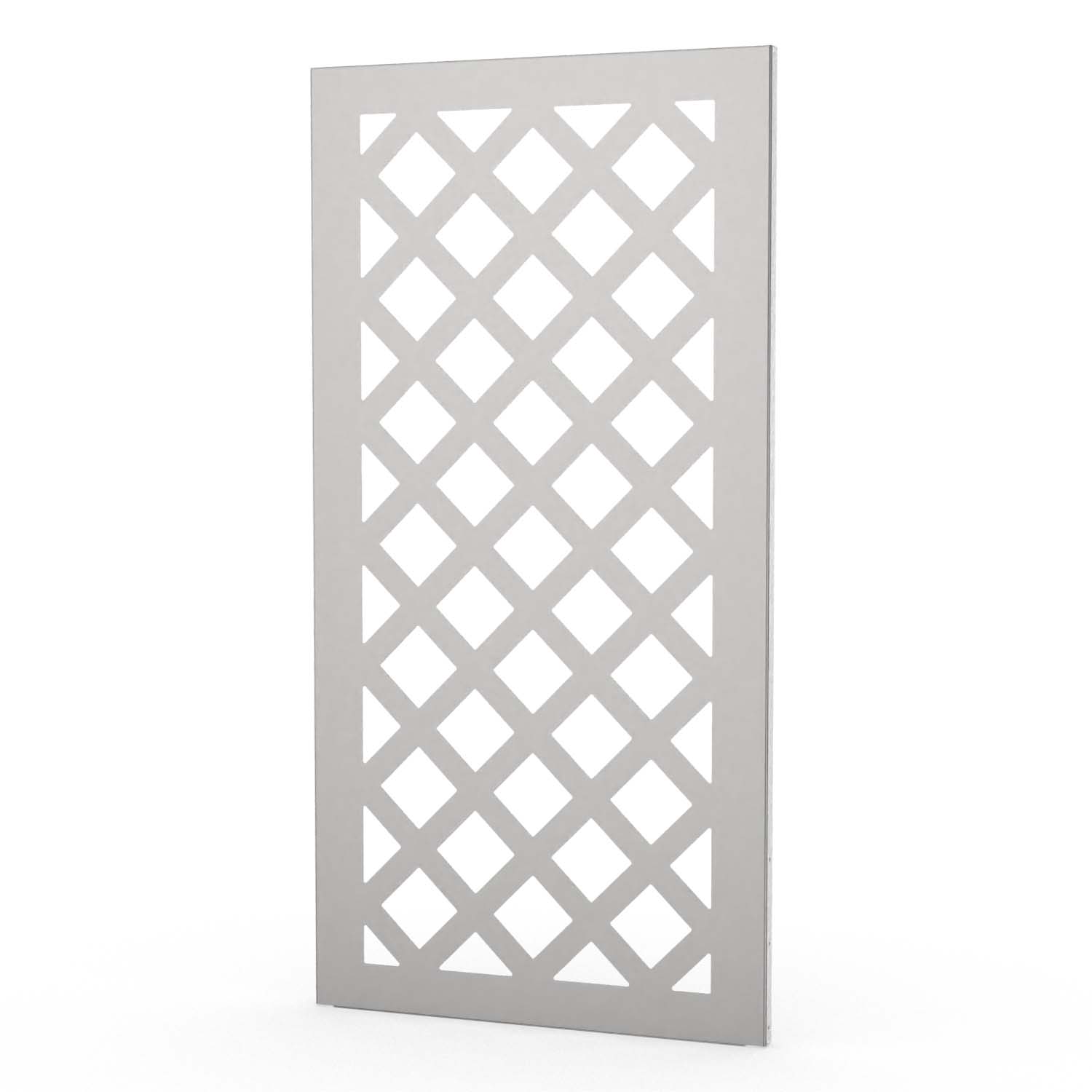 Sichtschutzwand aus Edelstahl, Motiv Quadrate 4X, 1050 x 2100 x 2 mm, 50 mm gekantet