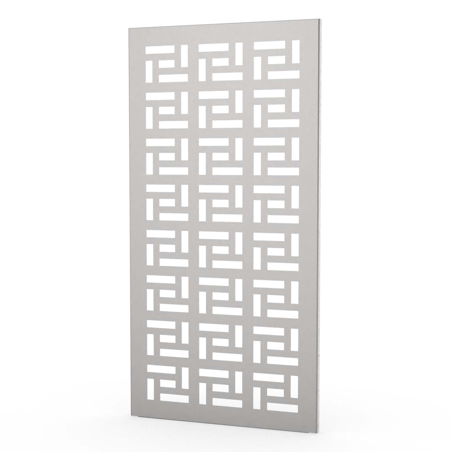 Sichtschutzwand aus Edelstahl, Motiv Rechtecke I, 1050 x 2100 x 2 mm, 50 mm gekantet