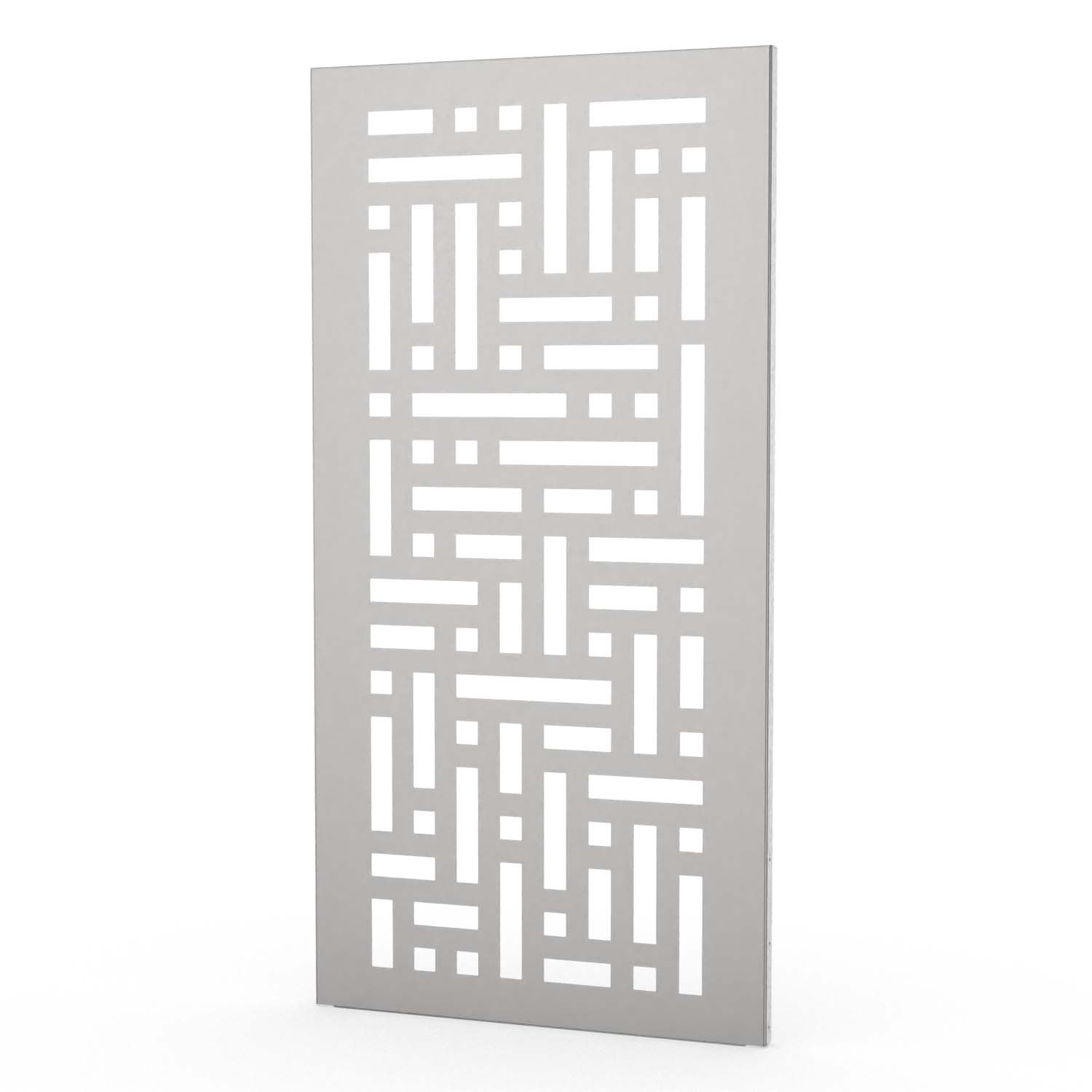 Sichtschutzwand aus Edelstahl, Motiv Rechtecke II, 1050 x 2100 x 2 mm, 50 mm gekantet